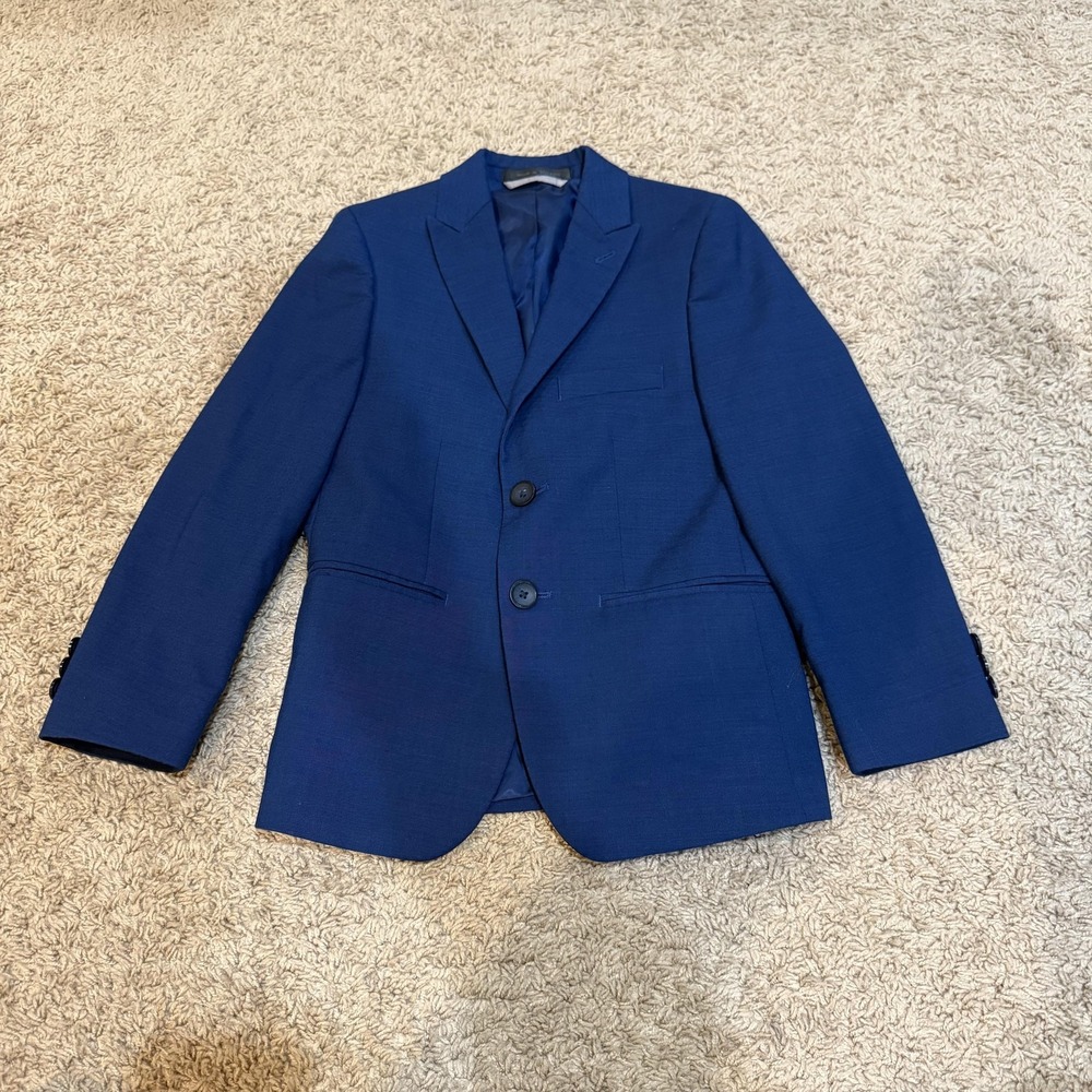 Marc New‎ York Blazer Youth M Blue Skinny Fit Two Button Dress Coat Jacket